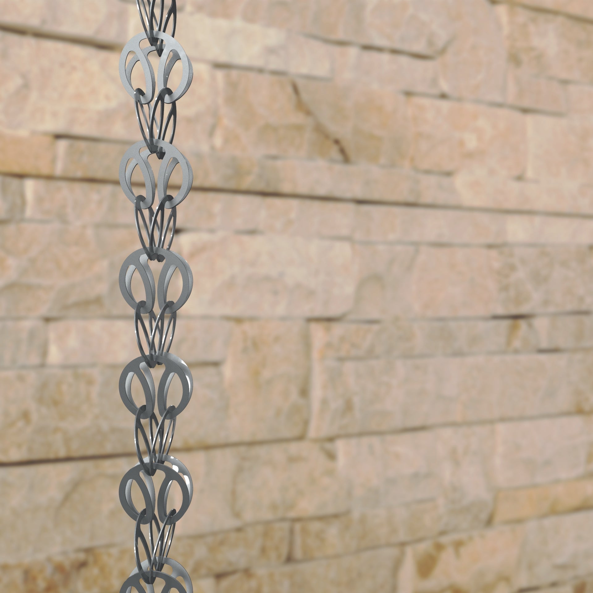 Modern Loop Rain Chain (Gray) Rain Chains Direct