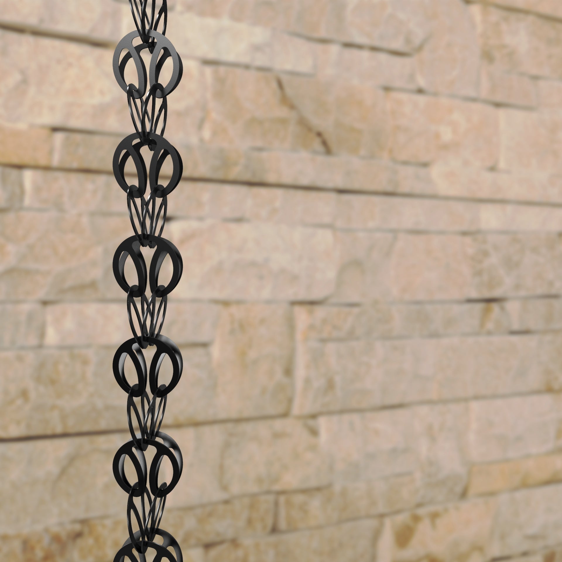Modern Loop Rain Chain (Black) Rain Chains Direct