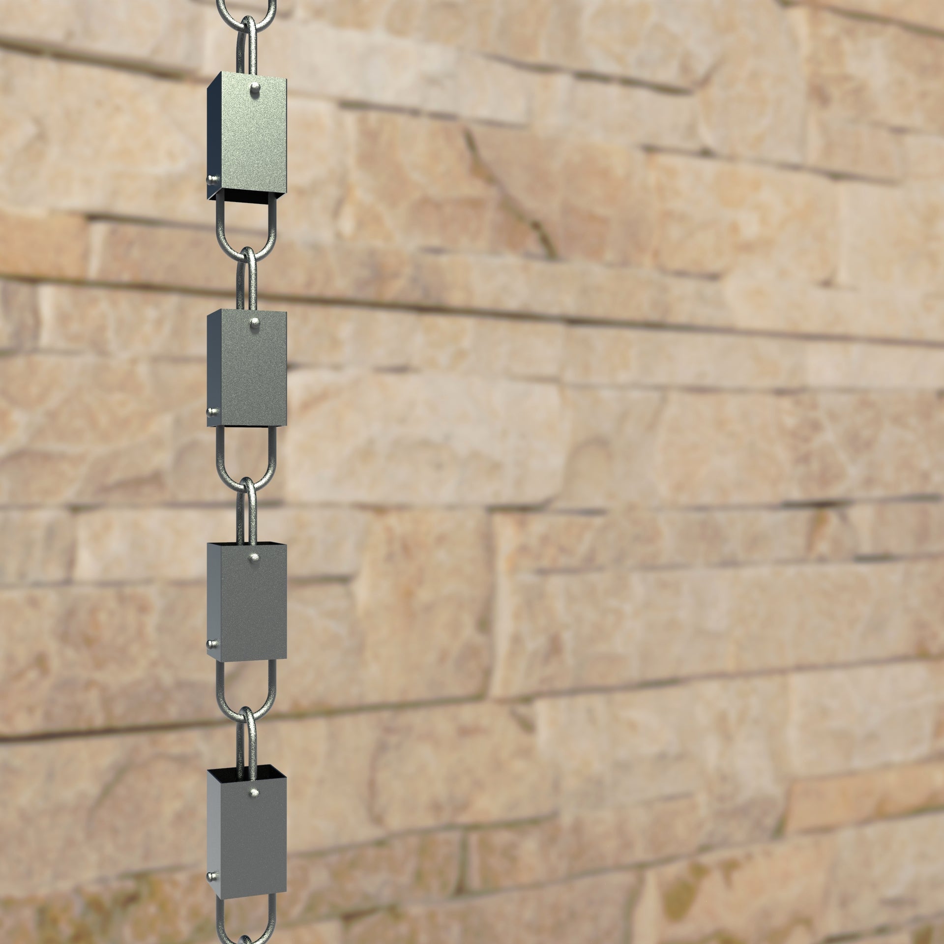 Square Link Rain Chain (Gray) – Rain Chains Direct