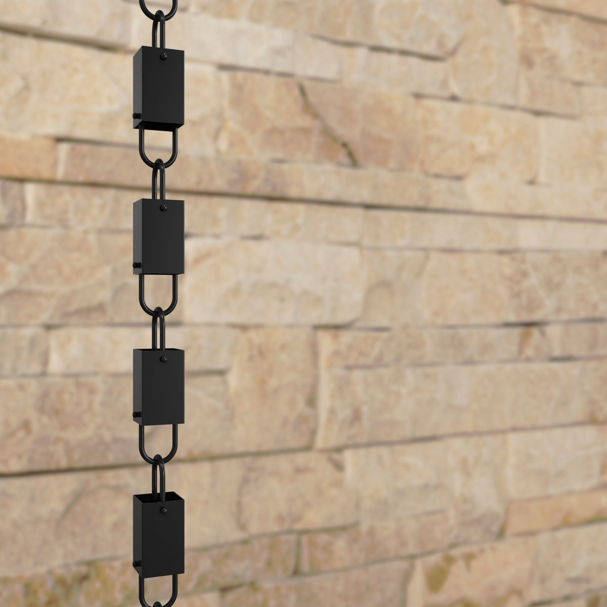 Square Link Rain Chain (Black)