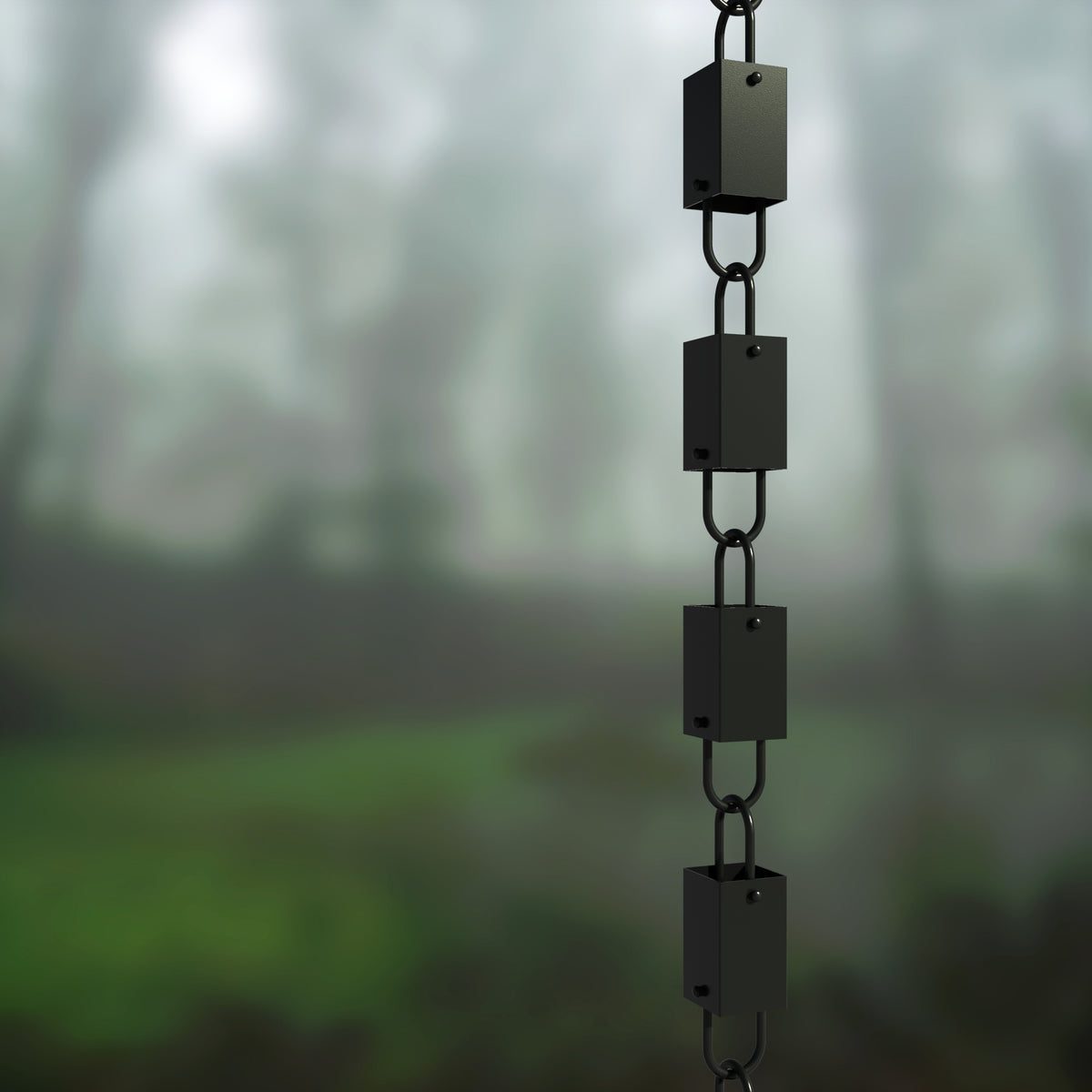 Square Link Rain Chain (Black)